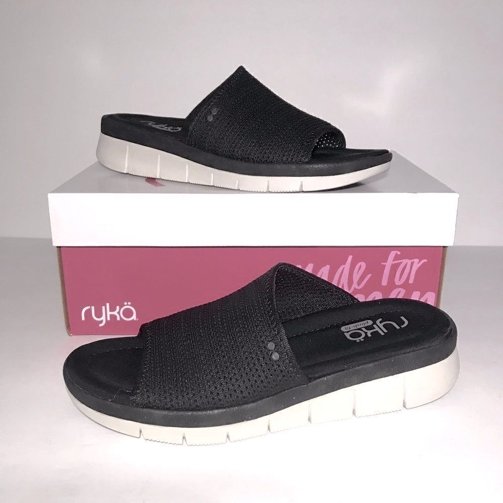 Ryka Ellie Knit Slide Plush Fit Sandals